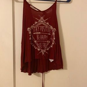 Papaya crop top tank top maroon